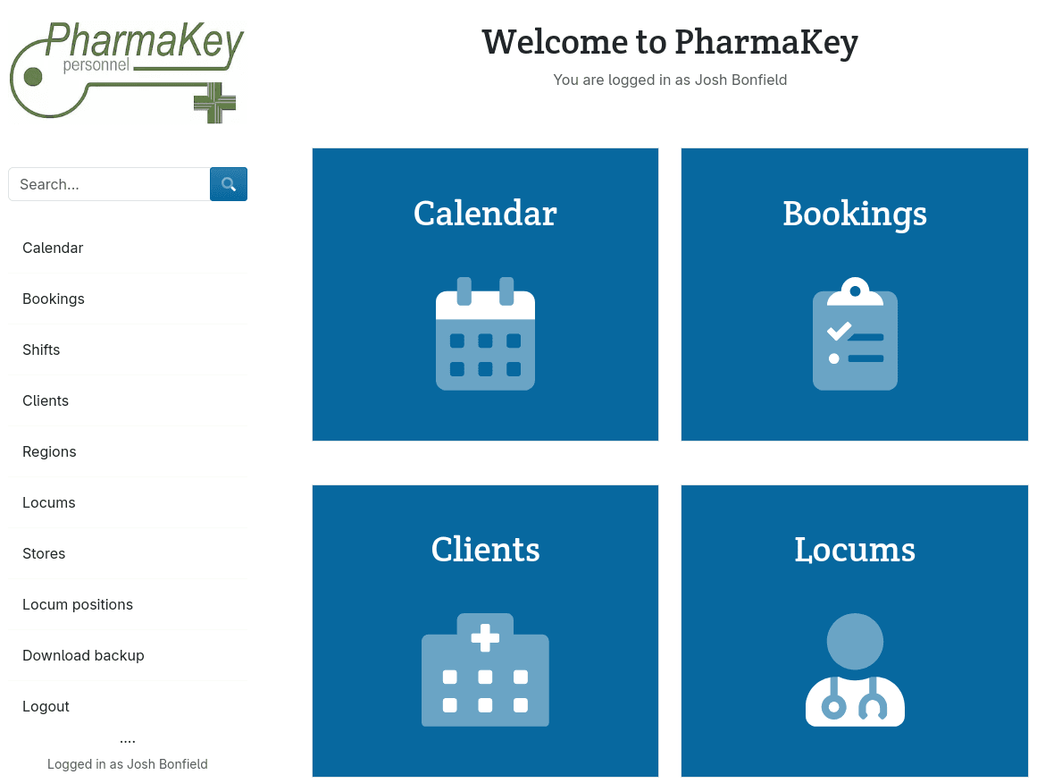 PharmaKey dashboard